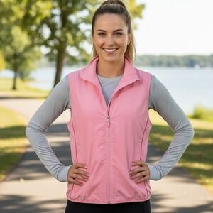 Ativa‎ Golf Vest Women's Sz XL Pink  Full Zip Lined Pockets Outdoors Activewear